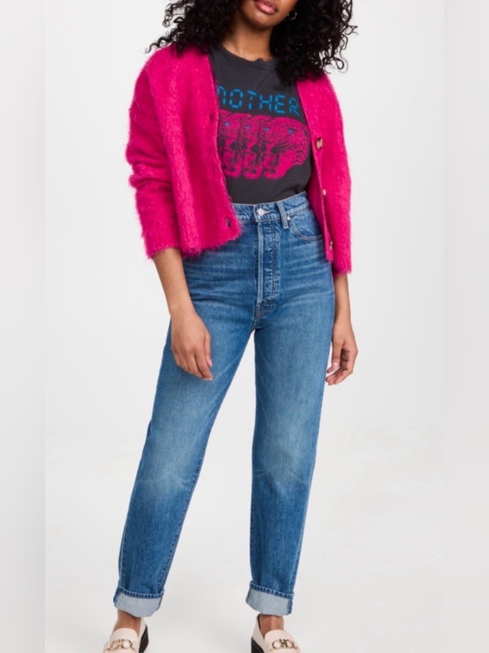 MOTHER Superior Jeans 
THE TUNE UP HOVER
CUFF- Blue Denim